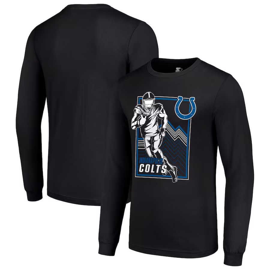 Men Indianapolis Colts black 2024 NFL Long sleeve T Shirts->nfl t-shirts->Sports Accessory